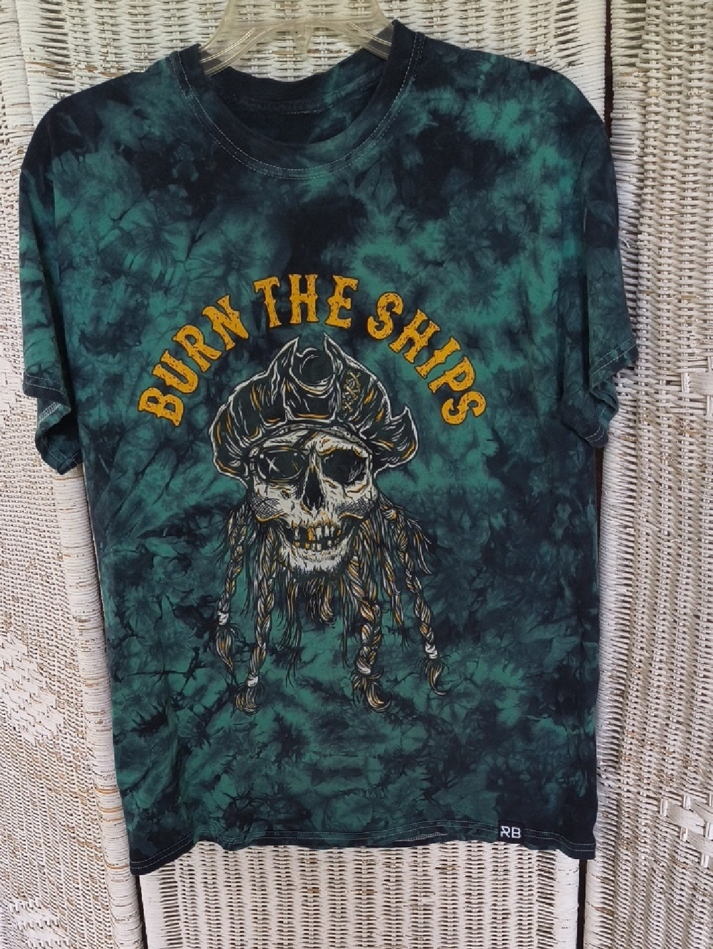 Relentless Betrayal Burn The Ships Graph T Shirt Size M Green And Black Tie Dye